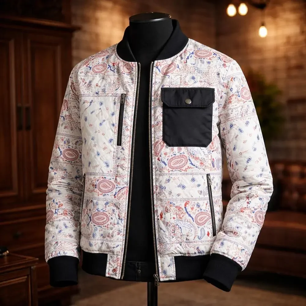Levi's Diamond Quilted Jacket Paisley Bandana Print XL NWT Sport Jacket,